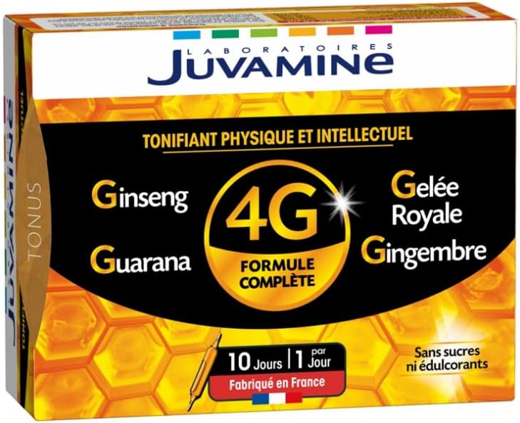 Juvamine 4G Ginseng Royal Jelly Guaraná Ginger 10 frascos