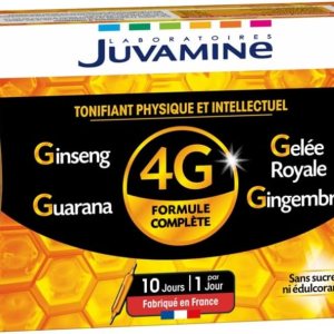 Juvamine 4G Ginseng Royal Jelly Guaraná Ginger 10 frascos Juvamine 4G Ginseng Royal Jelly Guaraná Ginger 10 frascos