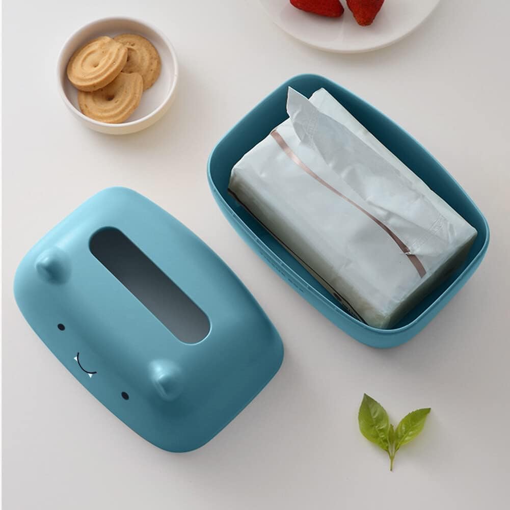 Surakey Caja de pañuelos para escritorio, dispensador de pañuelos de papel de seda, organizador de servilletas de papel de caricatura, gato,