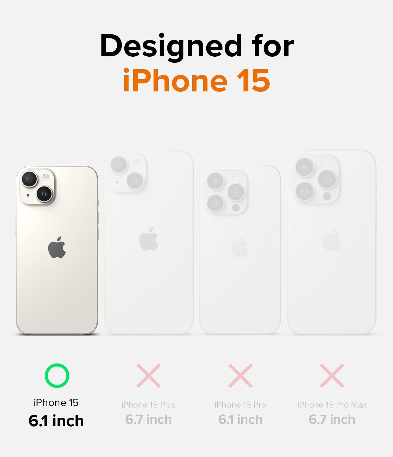 Ringke Onyx Se siente bien en la mano Funda compatible con iPhone 15, tecnología antihuellas, antideslizante, agarre mejorado, a prueba de manchas,