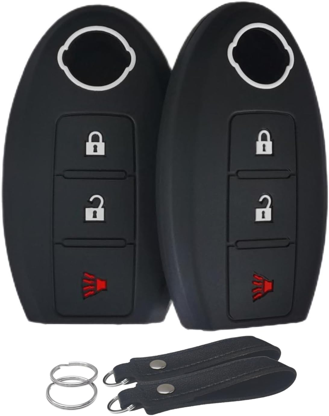 Funda de silicona para llavero con control remoto sin llave, compatible con Nissan Armada Frontier Pathfinder Juke Leaf Murano Quest Rogue Sentra