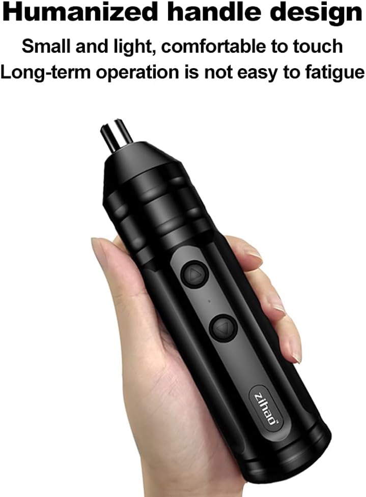 HUIOP Destornillador eléctrico recargable, mini destornillador eléctrico inalámbrico, juego de herramientas eléctricas portátiles, destornillador