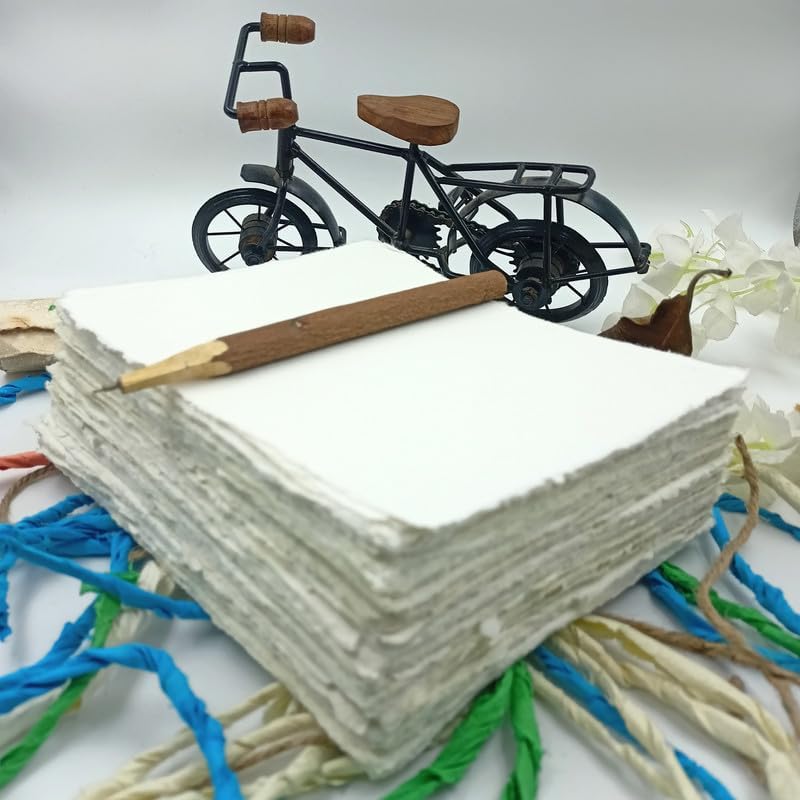 Habiller Hojas sueltas de papel de algodón con borde de cubierta para escribir caligrafía, impresión, manualidades de álbumes de recortes, mapa,