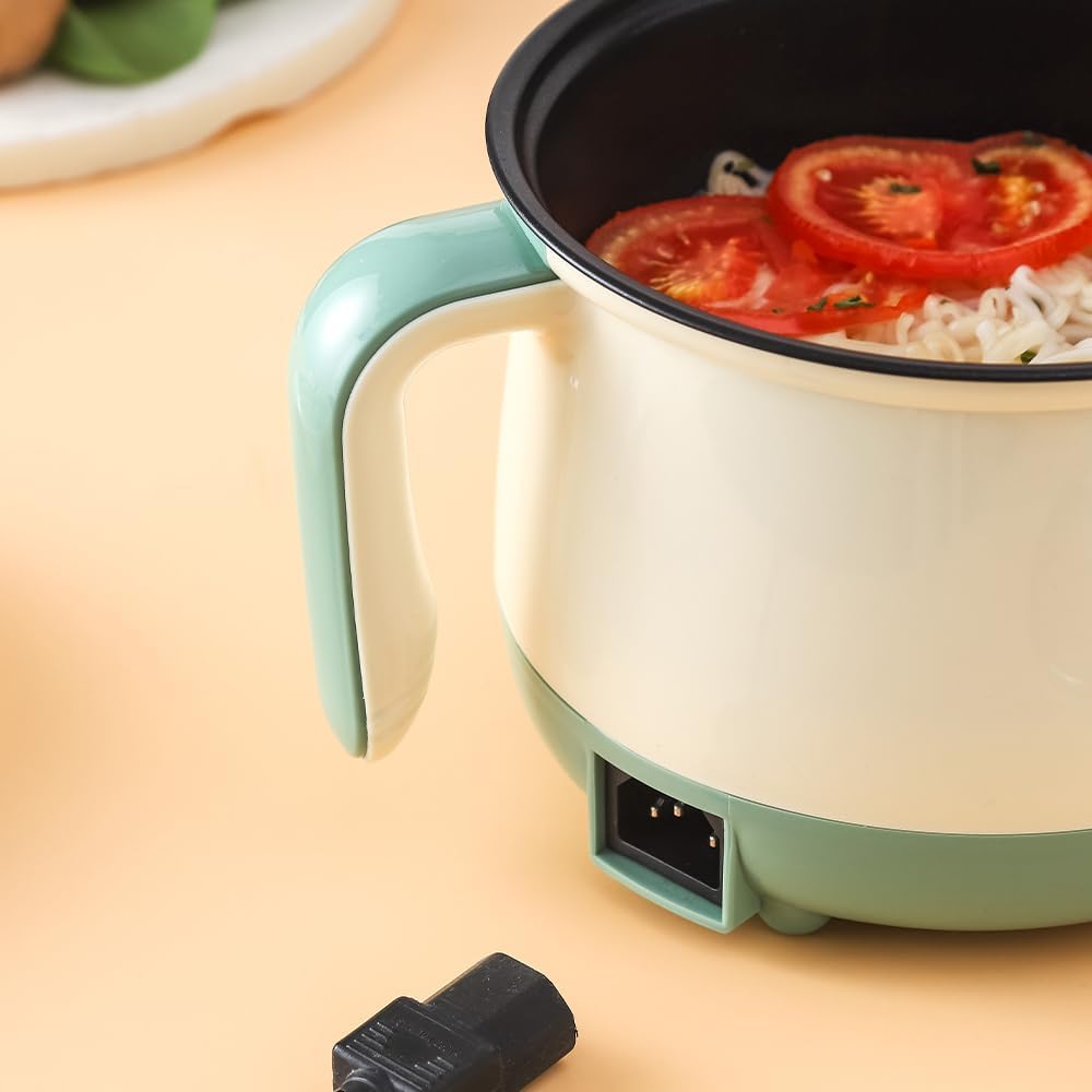 BXE Olla eléctrica eléctrica 6 en 1, cocina portátil multifuncional de viaje, apagado automático, calefacción rápida, compacta y portátil, olla de