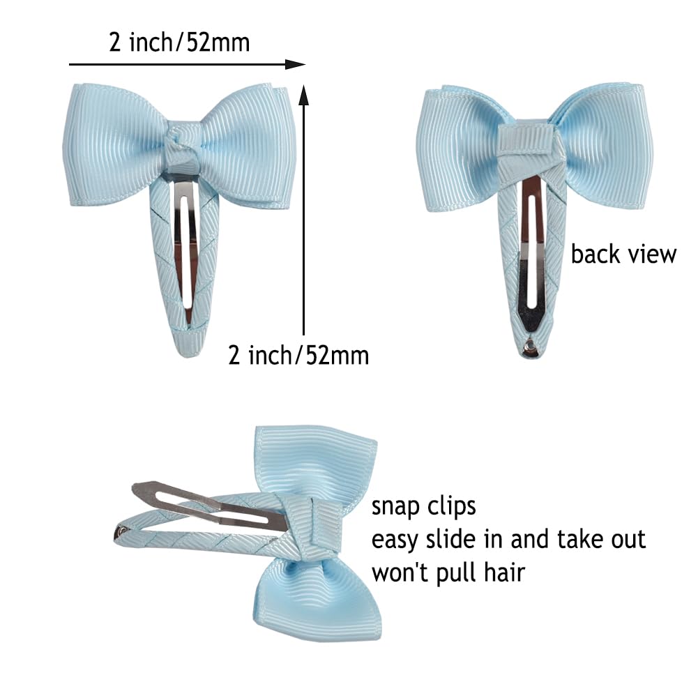 Ruyaa 40 lazos pequeños para el cabello con clips envueltos, pinzas para el pelo de niños pequeños, pasadores para bebés, accesorios para el cabello