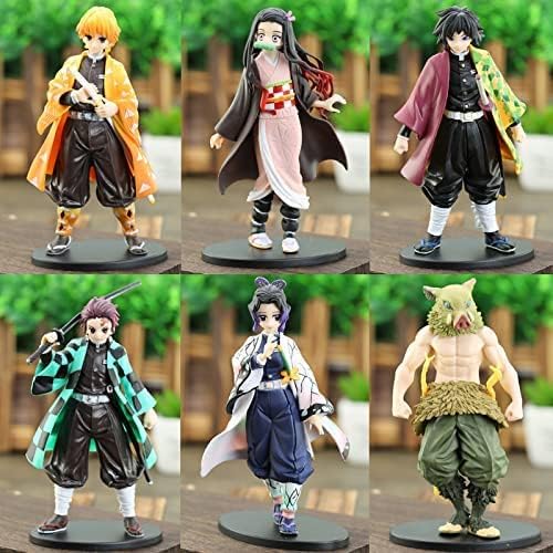 6 piezas de juguete Dé.mon Slayer, figuras de Dé.mon Slayer, figura de acción de Dé.mon Slayer, figura de Tanjirò Kamadò, figura de acción Tanjirò