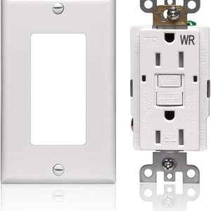 GFCI – Receptáculo de salida de 15 amperios  Certificado UL GFCI, reemplazo resistente a la intemperie, resistente a manipulaciones, tomas dúplex GFCI – Receptáculo de salida de 15 amperios  Certificado UL GFCI, reemplazo resistente a la intemperie, resistente a manipulaciones, tomas dúplex