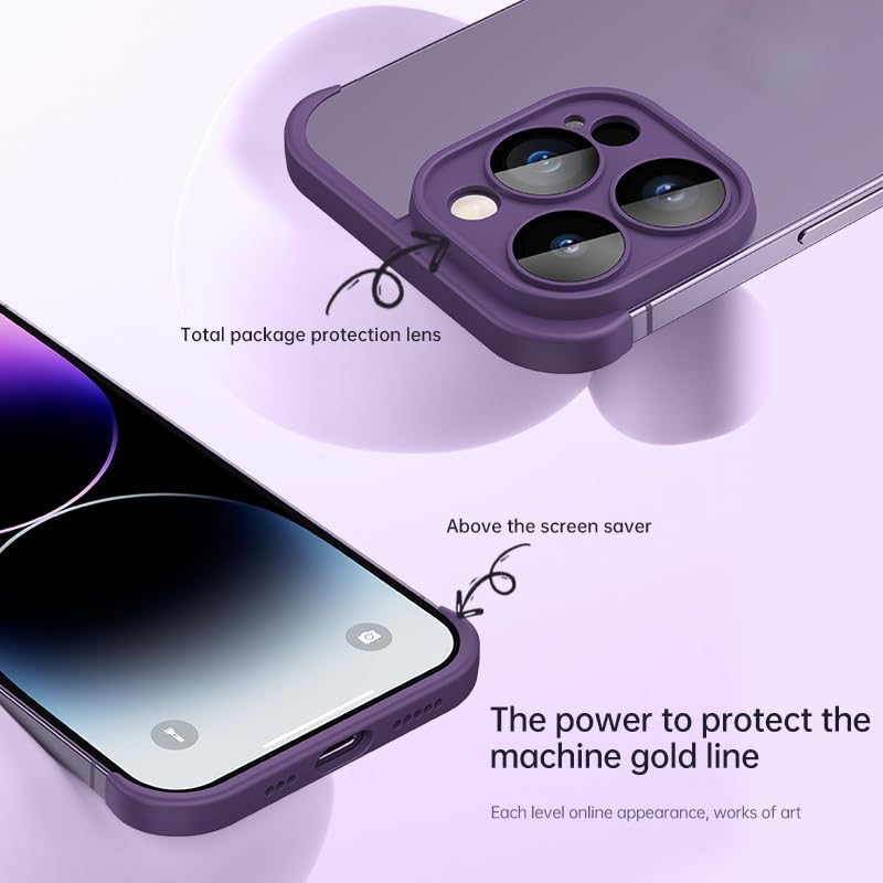teroxa Compatible con iPhone 15 Pro Funda protectora de lente de cámara, diseño de refrigeración sin cubierta trasera compatible con cargador