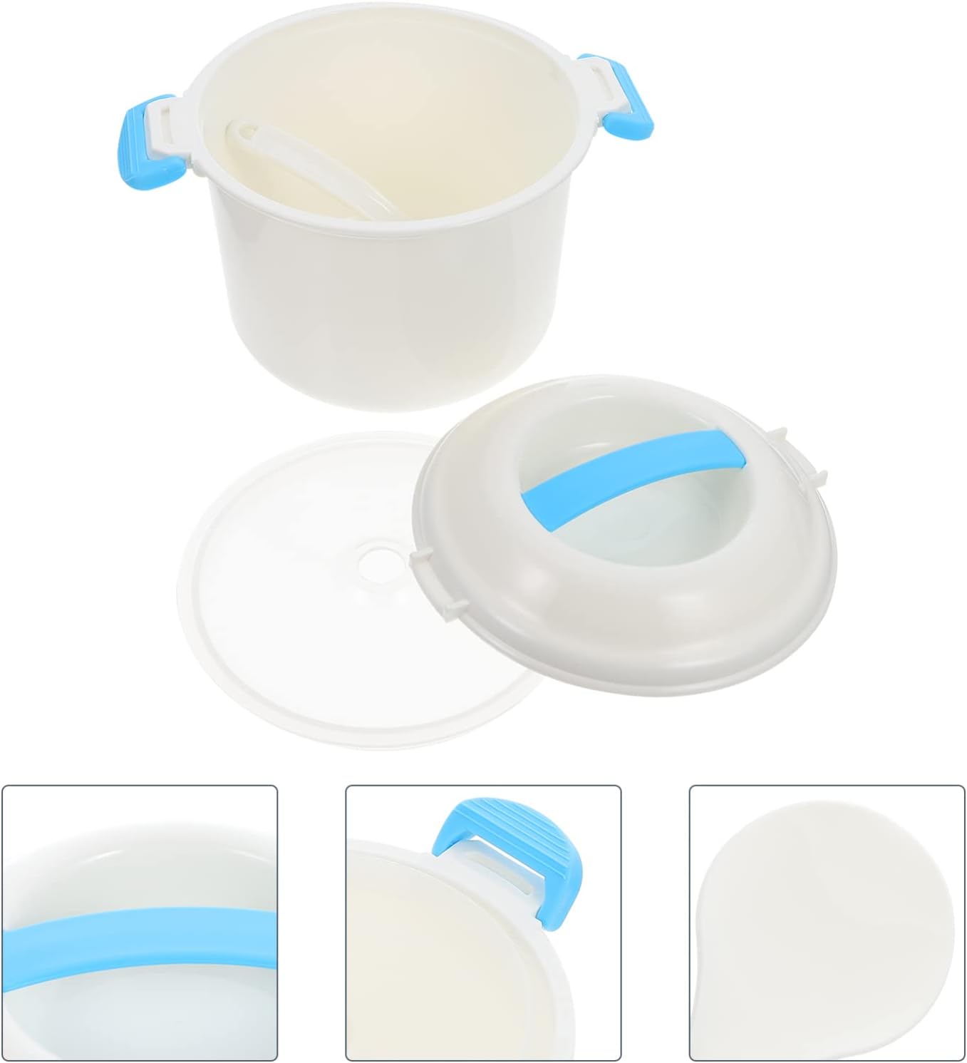 OSALADI Arrocera portátil para microondas, olla de arroz y pasta, vaporizador de arroz, recipiente de alimentos para verduras, sopas, apto para