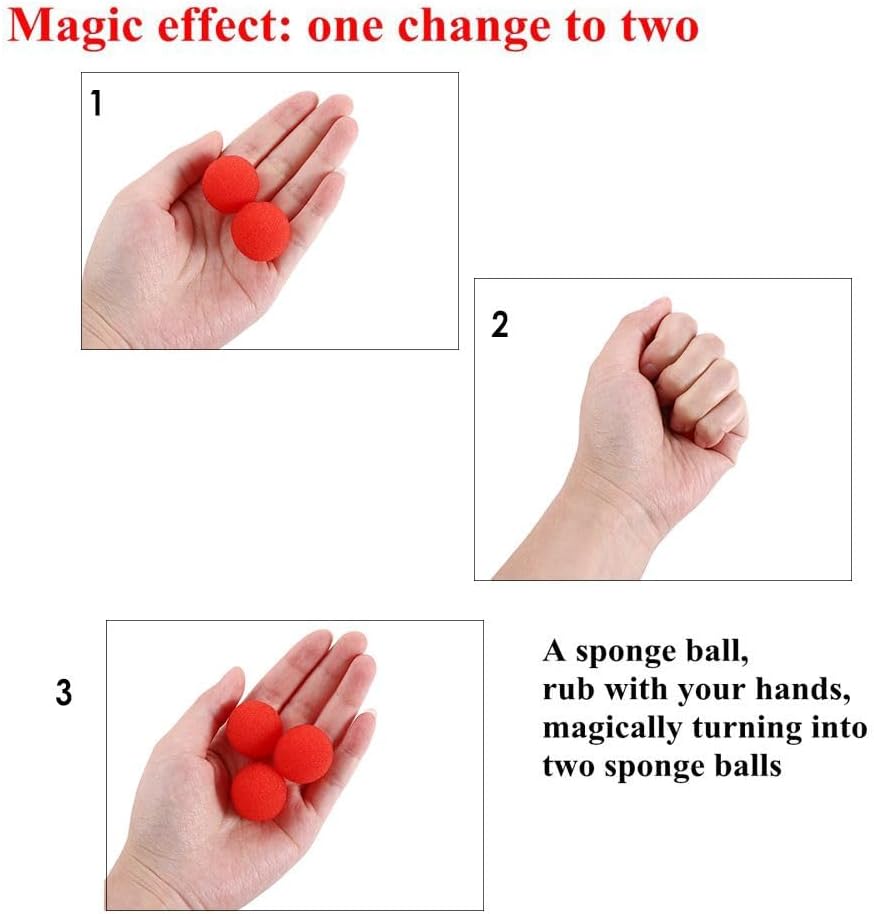 10 Uds 1.0 in1.4 in1.8 in Pelotas de esponja roja Bola de esponja mágica Bola de esponja de primer plano Accesorios de esponja de juguete de comedia