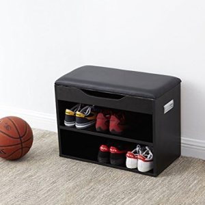 DormCo Yak About It – Zapatero compacto con cojín superior, color negro DormCo Yak About It – Zapatero compacto con cojín superior, color negro