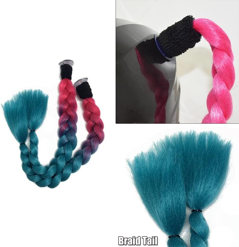 2 piezas – Casco de motocicleta, cola de caballo, casco de bicicleta, trenzas para cualquier casco, decoración de copa, reutilizable (J)