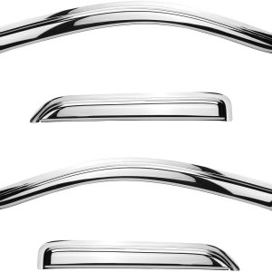 Puermto 94512Y – Deflector de ventilación de viento cromado para Nissan Pathfinder 2005-2012, juego de 4 protectores de lluvia y sol estilo montaje Puermto 94512Y – Deflector de ventilación de viento cromado para Nissan Pathfinder 2005-2012, juego de 4 protectores de lluvia y sol estilo montaje