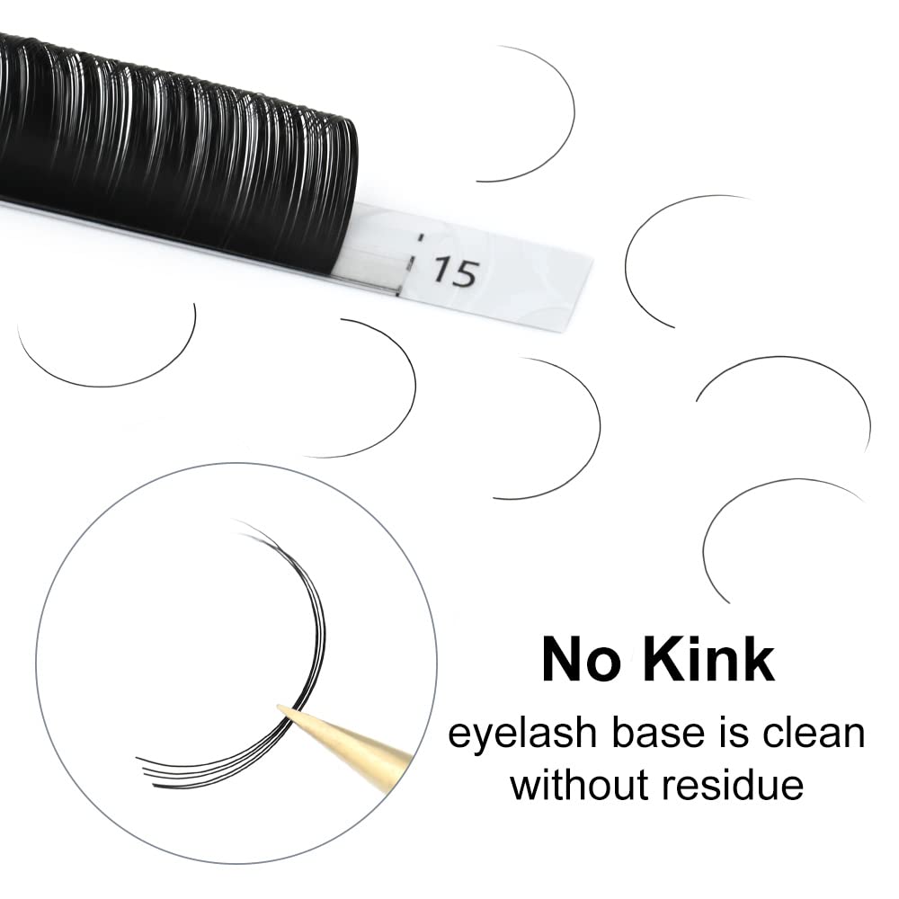 NAGARAKU Extensiones de pestañas individuales de 0.05 CC rizo 0.276-0.591 in, bandeja mixta clásica negro mate suave, visón sintético natural, 16