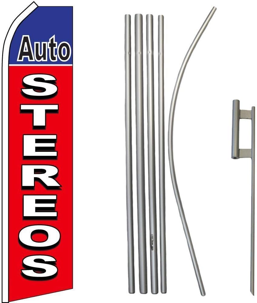 Premium Auto Stereos Red   Swooper Flag & 16ft Flagpole KitGround