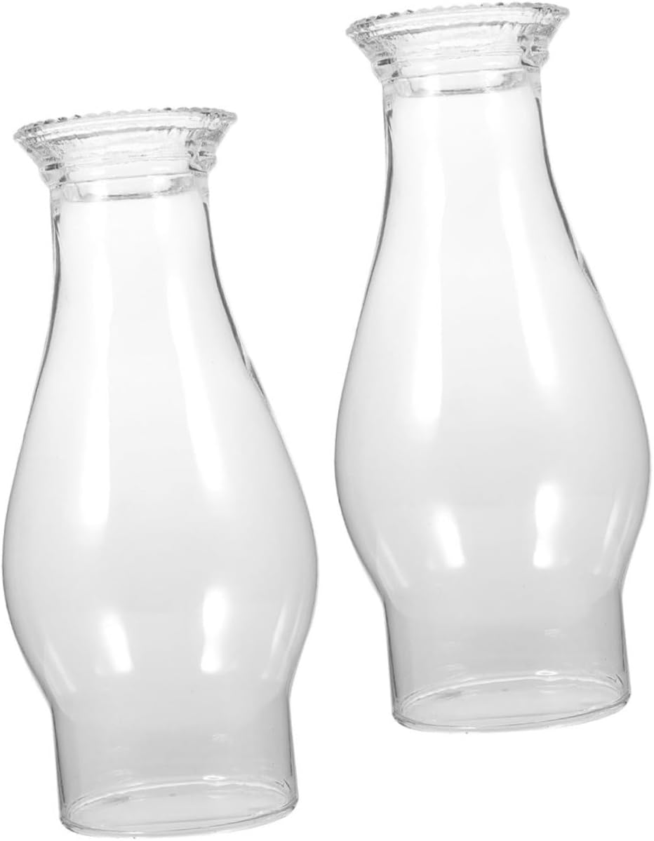 Angoily 2 unids vintage lámpara lámpara accesorios vintage pantalla lámpara de vidrio lámpara de queroseno chimenea de vidrio pequeña lámpara aceite