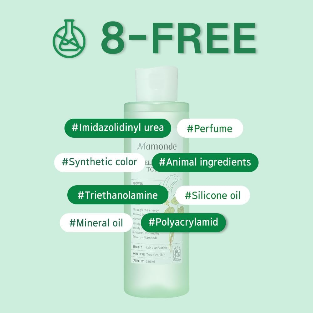 Mamonde Centella Asiatica – Tónico vegano facial para pieles problemáticas, piel irritada calmante, 98.32% de agua centella asiática y BHA para