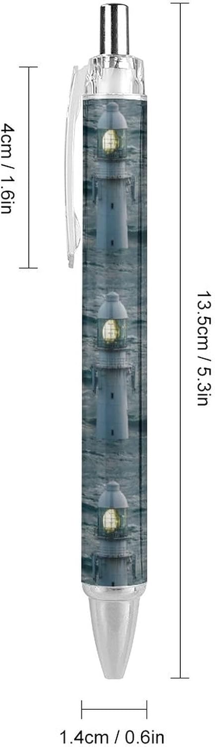 TOPISE Lighthouse in The Storm – Bolígrafo retráctil para escribir, suministros de oficina, regalos para mujeres y hombres