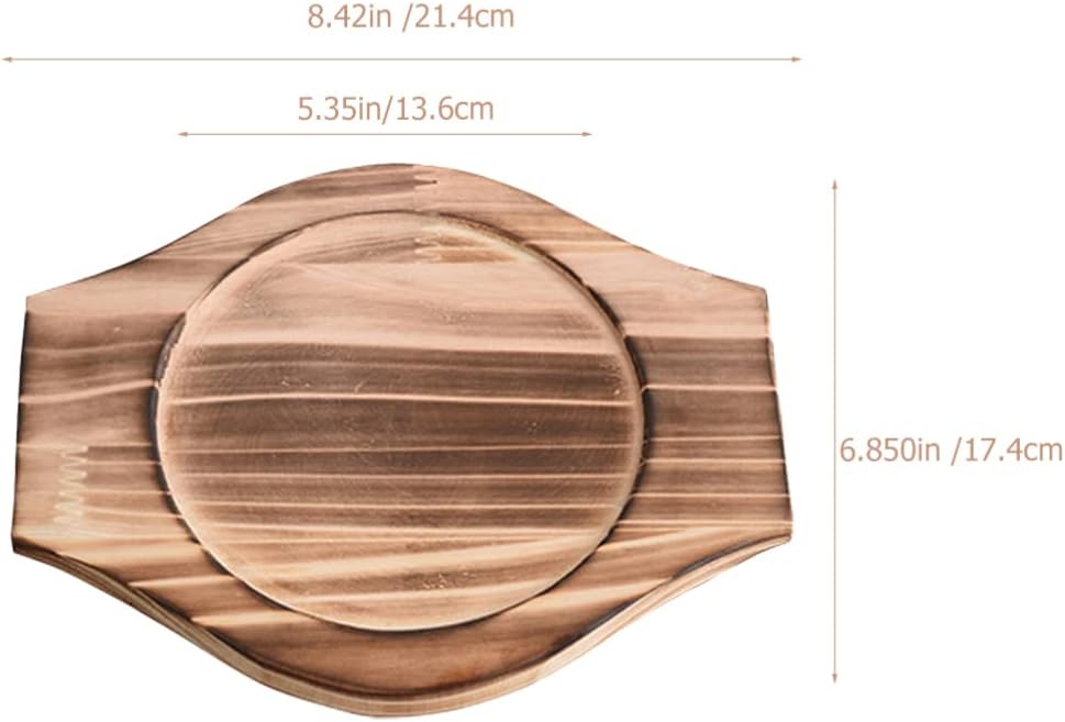 2pcs Dolsot Coreano Piedra Tazón Base de Madera Bibimbap Bowl Madera Mat Hot Pot Trivet Underliner Cacerola Pot Bandeja Posavasos para el Hogar