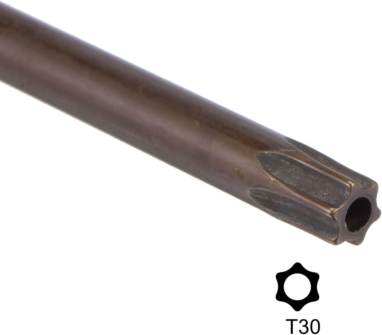 uxcell T30 Anti Tamper Proof Torx Star Key Bit Llave, forma de L 6.5 pulgadas brazo largo, acero S2