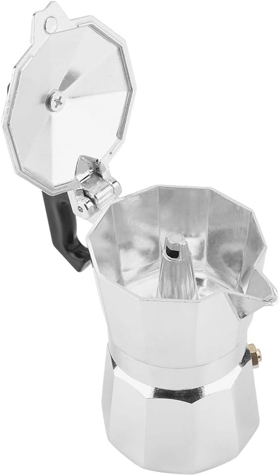 Cafetera Moka, 1.7 fl oz, 1 taza, de aluminio, tipo italiano, moka pote, cafetera, estufa, uso en casa y oficina