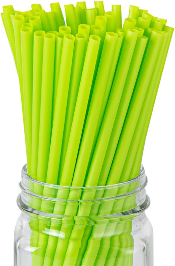 Restaurantware Basic Nature – Pajitas desechables de 8.3 pulgadas, 100 pajitas sostenibles, resistentes que no alteran los sabores, pajitas verdes