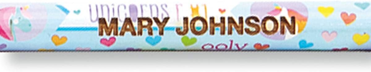 Lillian Vernon Lápices de unicornios personalizados, juego de 12, nombre grabado, lápices escolares de madera dura #2, regalo para niños