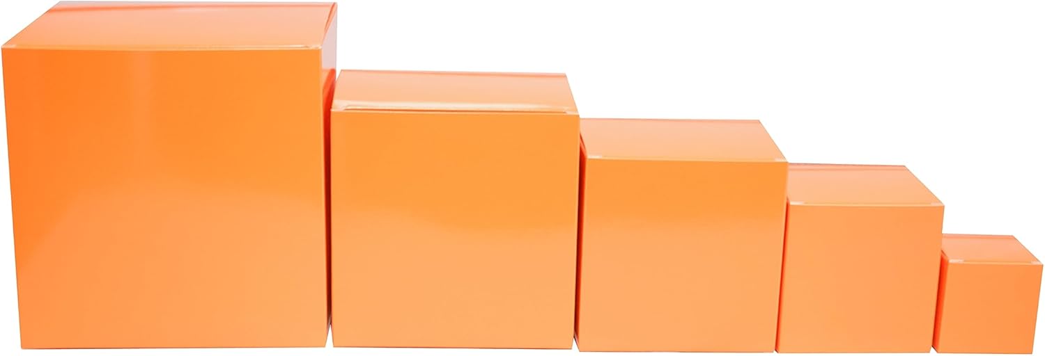 KeaJuidy 5 cajas de regalo cuadradas naranjas en una caja, caja sorpresa para bromas, cartón de anidación, divertido regalo para Navidad,