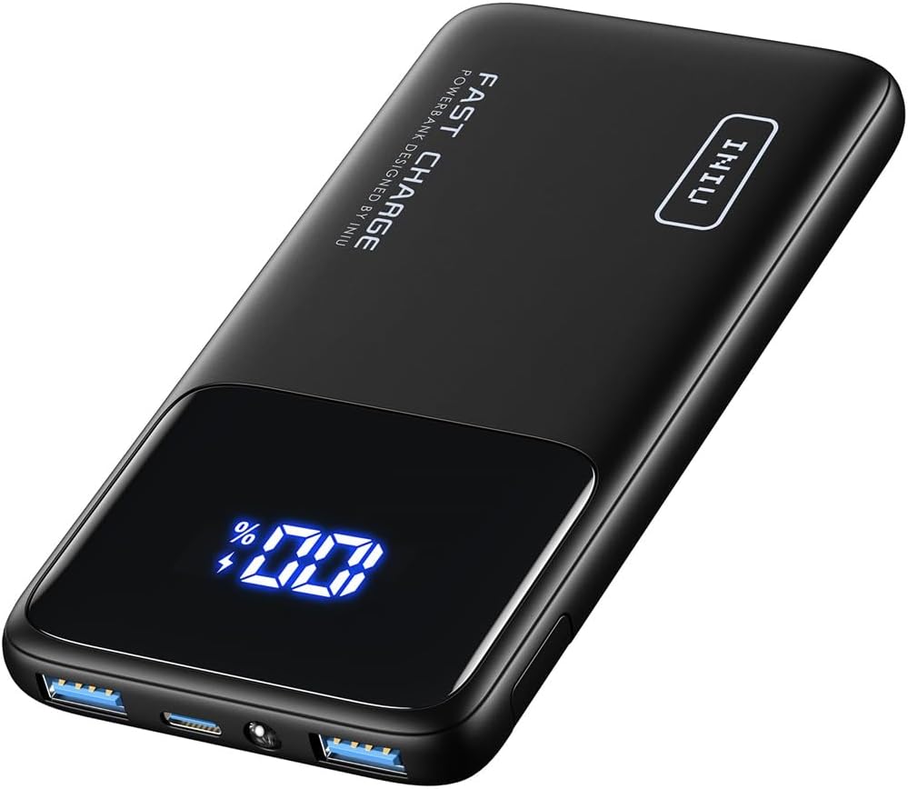 Cargador portátil INIU, 18 W PD 3.0 QC 4.0 carga rápida 10500 mAh USB C LED Display Power Bank, batería con soporte para teléfono compatible con - Imagen 9