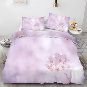 Pink Flowers California King Duvet Cover Plant Print Bedding Soft Microfiber Comforter Cover and 2 Pillow Shams 20″X36″, Bed Set Duvet Covers with Pink Flowers California King Duvet Cover Plant Print Bedding Soft Microfiber Comforter Cover and 2 Pillow Shams 20″X36″, Bed Set Duvet Covers with