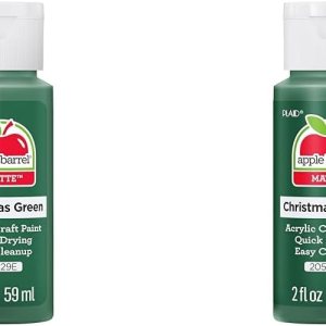 Apple Barrel Pintura acrílica en varios colores (2 onzas), 20529 verde navideño (paquete de 2) Apple Barrel Pintura acrílica en varios colores (2 onzas), 20529 verde navideño (paquete de 2)