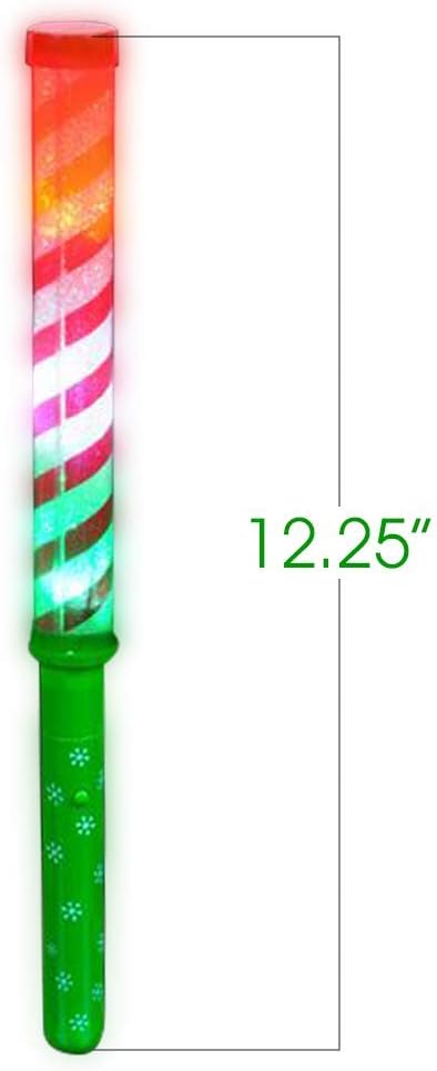 ArtCreativity Varitas de rayas de bastón de caramelo iluminadas, juego de 2, varitas LED intermitentes de 12.25 pulgadas para niños con baterías
