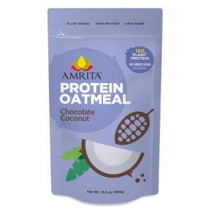 Amrita Avena con proteÃna de chocolate y coco durante la noche (14 onzas), alta fibra, sin azúcar añadida, cereales para el desayuno, batidos de Amrita Avena con proteÃna de chocolate y coco durante la noche (14 onzas), alta fibra, sin azúcar añadida, cereales para el desayuno, batidos de