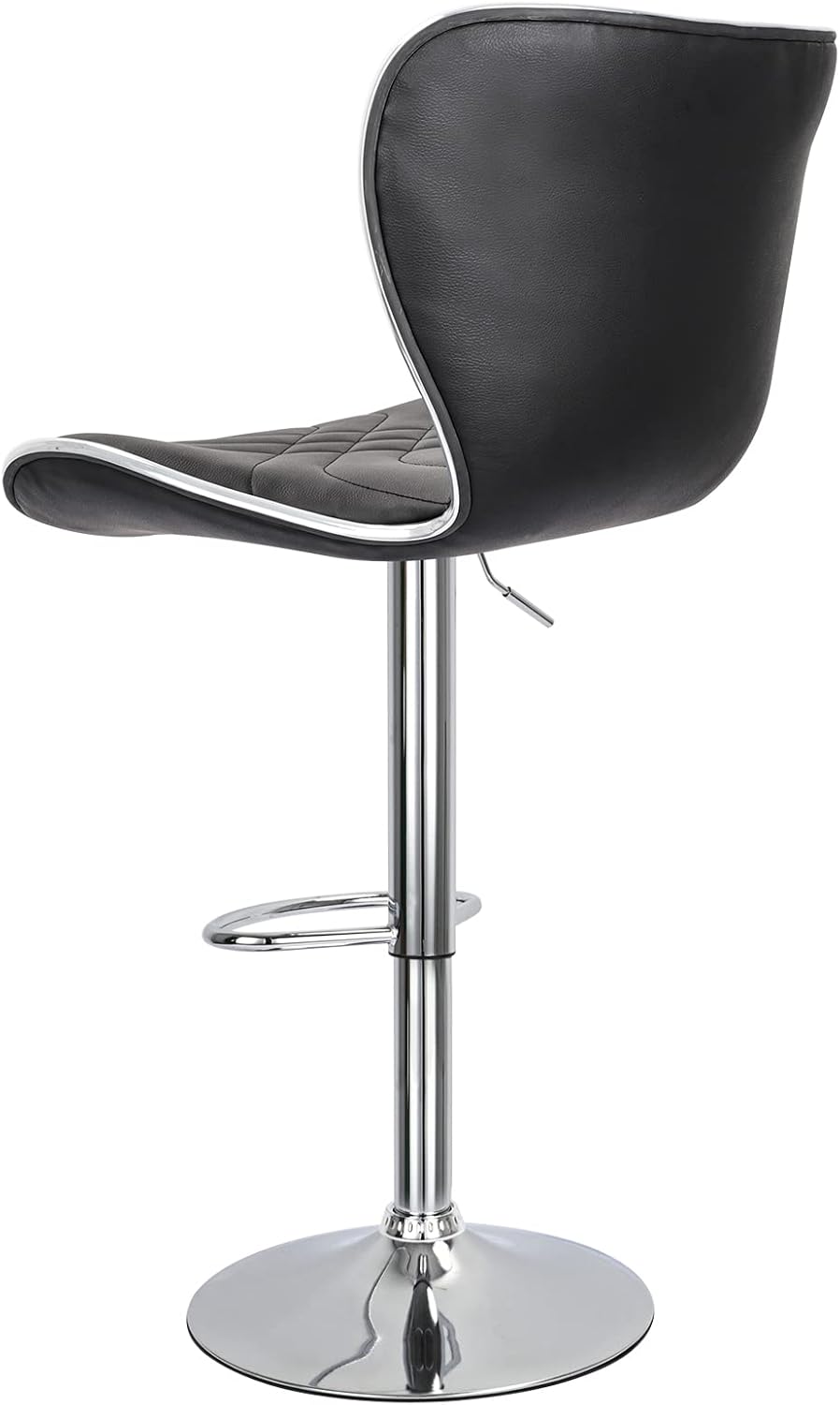 Taburetes de bar giratorios ajustables de alta calidad, taburetes de bar de encimera de cocina, cuero sintético acolchado con espalda, juego de 2,