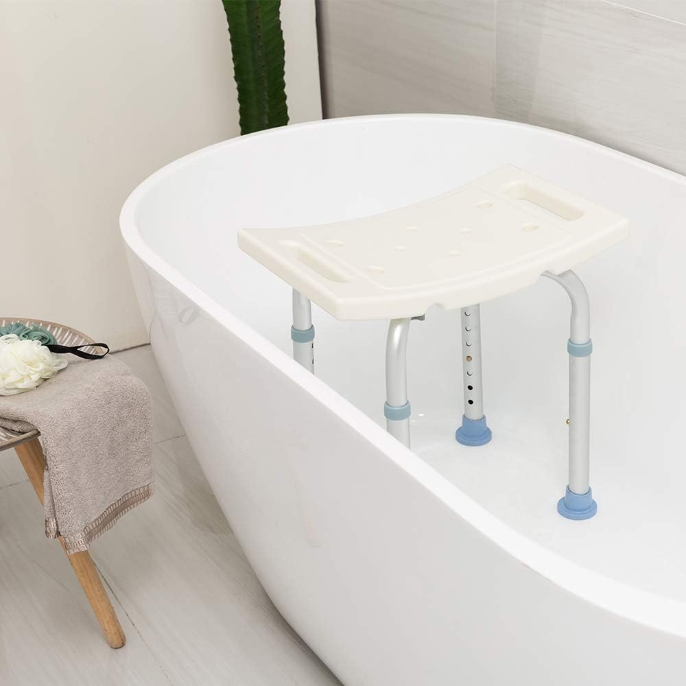 OasisSpace Silla de baño ajustable para ducha interior y andador con ruedas bariátricas OasisSpace con asiento grande para personas mayores
