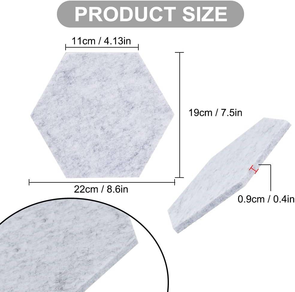 6 tiras de barra de corcho hexagonal gris con 50 alfileres y notas adhesivas, tiras autoadhesivas para tablón de anuncios, sin daños para la pared,