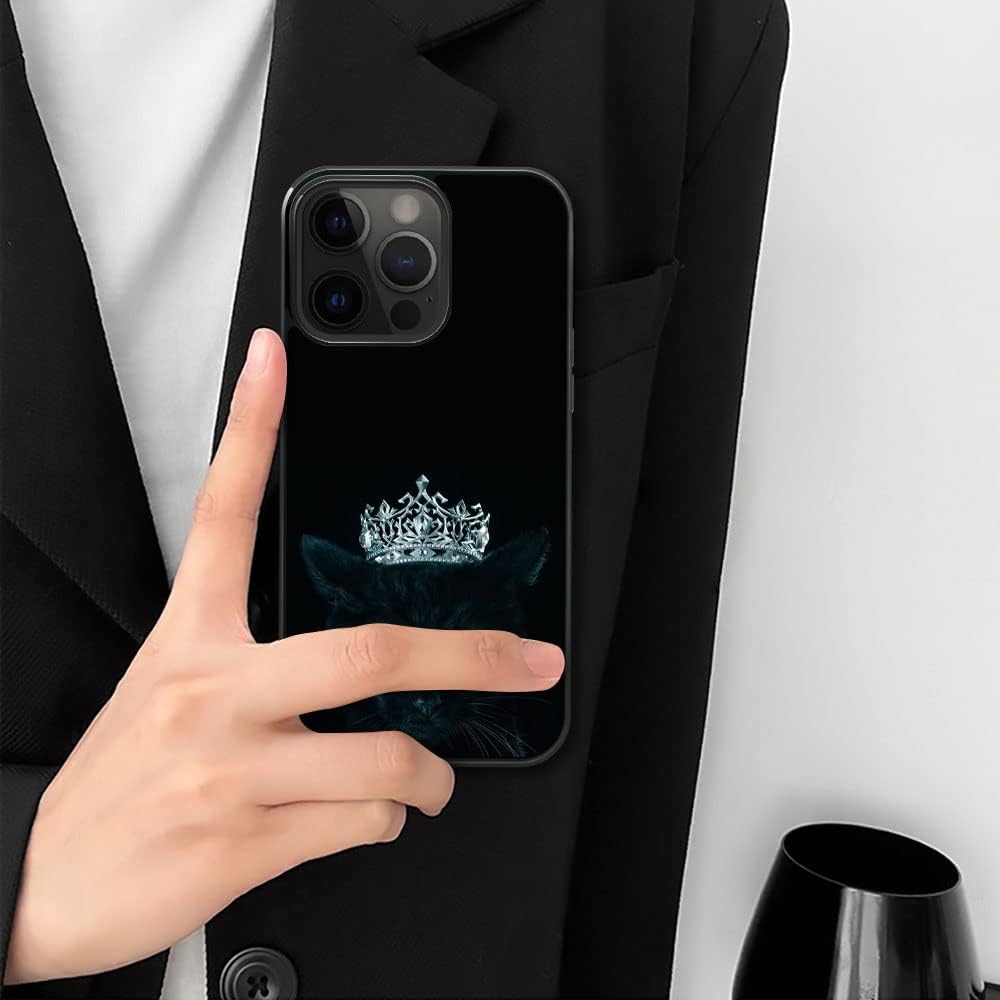 ZHEGAILIAN Funda compatible con iPhone 15 Pro Max, fundas Black Cat Queen compatibles con iPhone 15 Pro Max para niñas, funda de diseño de patrón