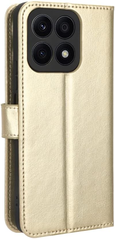 Funda para Honor X8a Funda de cuero, Funda de cuero con tapa para Honor X8a CRT-LX1 CRT-LX2 CRT-LX3 Funda Oro