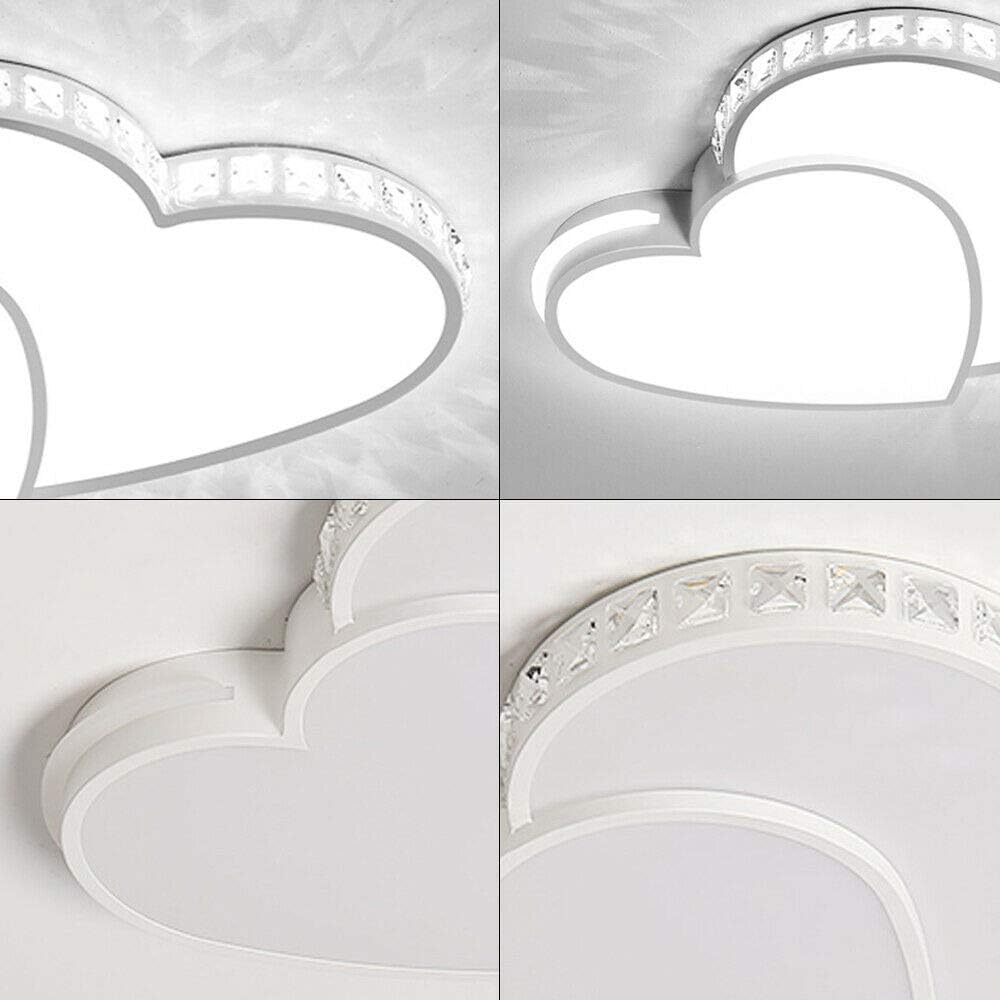 Lámparas de techo LED creativas de 20.47 pulgadas, lámparas de techo modernas de acrílico de montaje empotrado, luz de techo en forma de corazón,