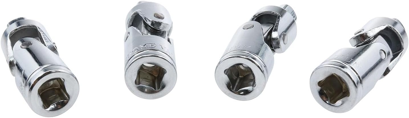 Haidong -Enchufe de junta universal Llave de enchufe de 14 pulgadas Junta universal Silver Drive Spring Loaded Universal Joint Sockets-4PCS