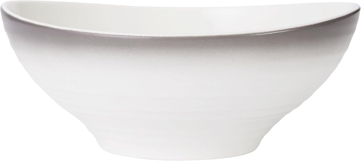 Mikasa Swirl White – Juego de 4 piezas, servicio para 1, con bandas de moca ombré