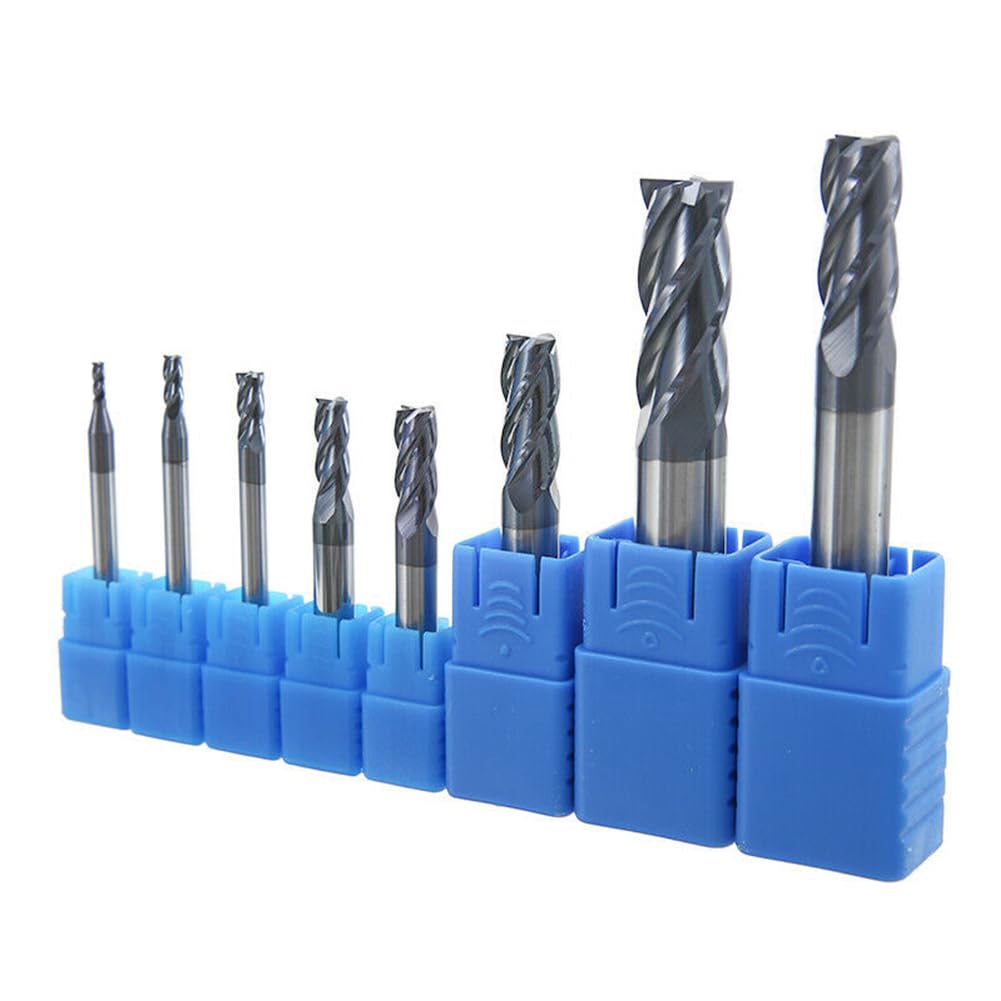 Fresa cuadrada de carburo de 18 “para aceros, HRC 55 grados, 4 flautas, brocas de fresado de extremo de recubrimiento AlTiN para fresar aceros