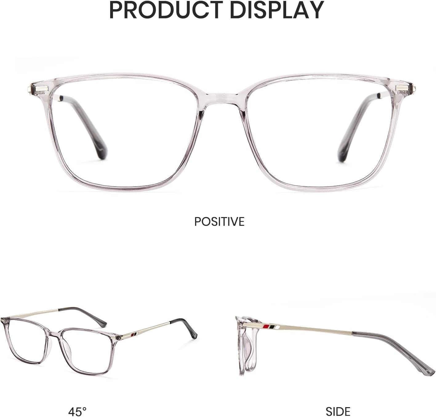 Cyxus Gafas de bloqueo de luz azul para hombres y mujeres, gafas de juegos de computadora rectángulo TR90 marco anti fatiga ocular UV400