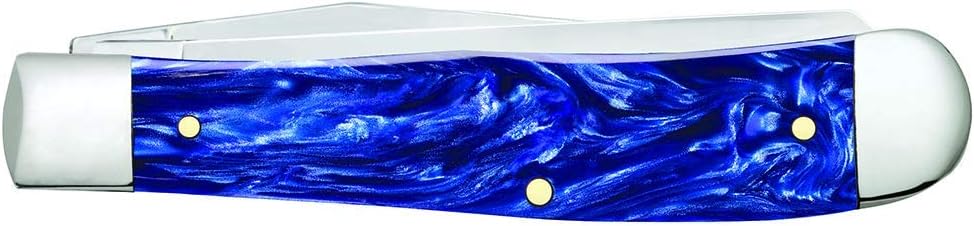Case WR XX Navaja de bolsillo Trapper Sparxx Blue Pearl Kirinite Artículo #23431 – (10254 SS) – Longitud cerrada 4 18 pulgadas