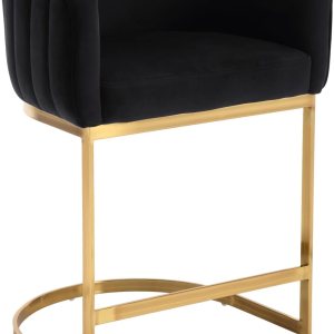 DM Furniture Taburetes de bar de 24 pulgadas de altura de mostrador para isla de cocina, moderna y cómoda, tapizada de terciopelo con brazo y patas DM Furniture Taburetes de bar de 24 pulgadas de altura de mostrador para isla de cocina, moderna y cómoda, tapizada de terciopelo con brazo y patas