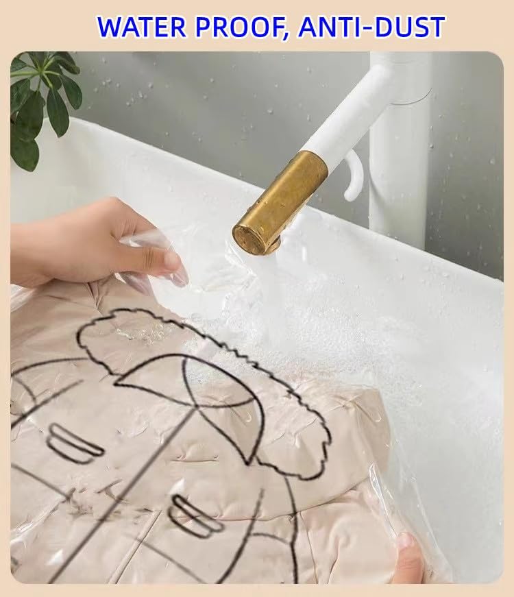 Bolsas colgantes de almacenamiento al vacío, paquete de 6 bolsas de sellado al vacío que ahorran espacio, jumbo y grande, para ropa de temporada,