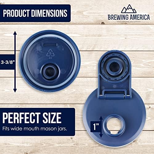 Brewing America Cafetera Mason Jar Cold Brew – Tarro Mason de boca ancha con tapa de rosca para vertido, filtro de acero inoxidable para un