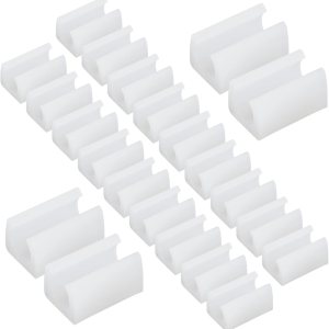 Suiwotin 24 fundas rectangulares de 0.551 pulgadas para patas de silla, protectores antideslizantes para rieles de silla, protectores de pies de Suiwotin 24 fundas rectangulares de 0.551 pulgadas para patas de silla, protectores antideslizantes para rieles de silla, protectores de pies de