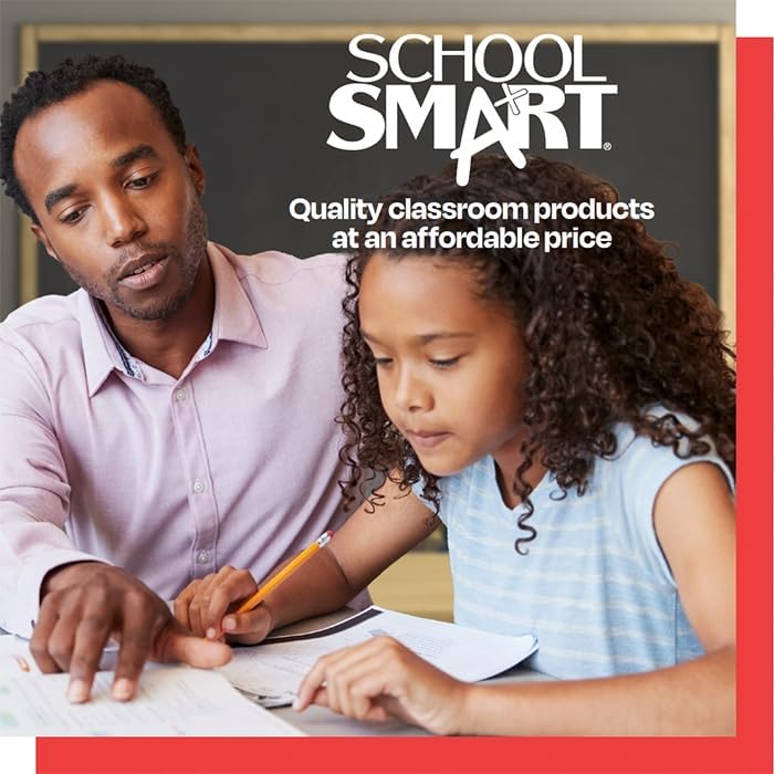School Smart Papel de periódico rojo y azul, rayas de 34 pulgadas, 11 x 8-12 pulgadas, 500 hojas, blanco
