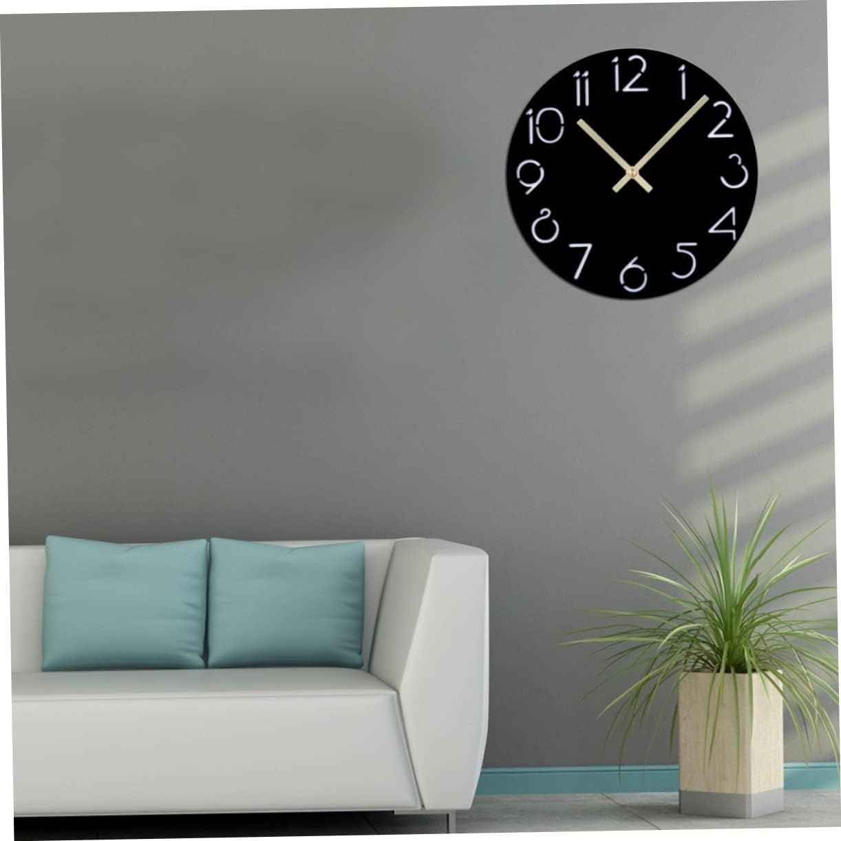HOMSFOU Reloj redondo para decoración de habitación para adolescentes y niñas, reloj de pared, reloj silencioso con números arábigos, decoración